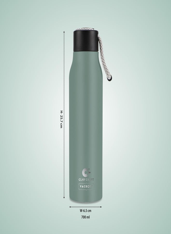 Clay Craft Vacbott Vaccum Bottle, Kitkat Double Walled 24 Hours Hot and Cold Water Bottle, 700ml (Green) Steel Water Bottles for School, Office, Home, Gym, Leakproof, Rust free Steel Bottle - Image 4